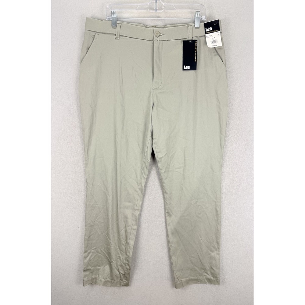 Lee Women's Sz 18 Medium Comfort Waistband Mushroom Straight Leg Pants NWT